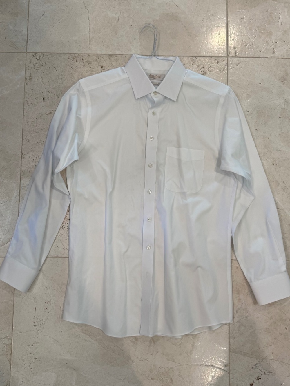 Gold Label Roundtree & Yorke White Non-Iron Pima Cotton Dress Shirt 16 33
